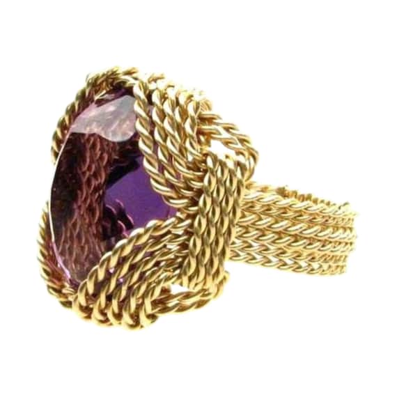 Handmade 14kt Gold  Wire Wrap Amethyst Gemstone Ring gift Feb Birthstone Great Gift Idea