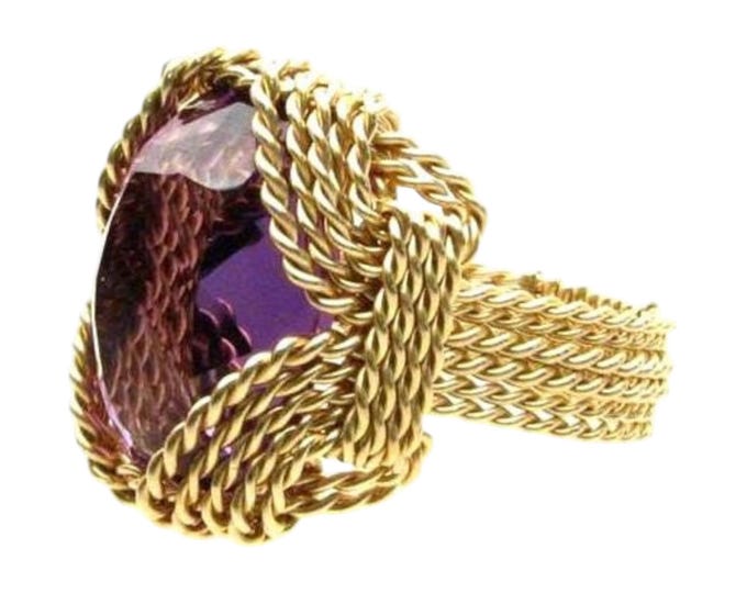 Handmade 14kt Gold Filled Wire Wrap Amethyst Ring: February Birthstone