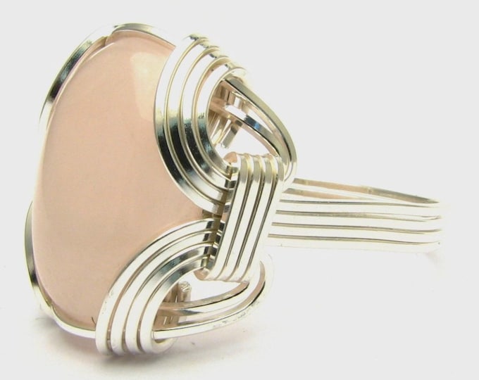 Handmade Sterling Silver Wire Wrapped Rose Quartz Ring