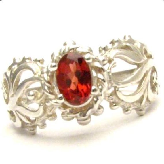 Handmade Sterling Silver Red Garnet Filigree Gemstone Ring great gift Great Gift Idea