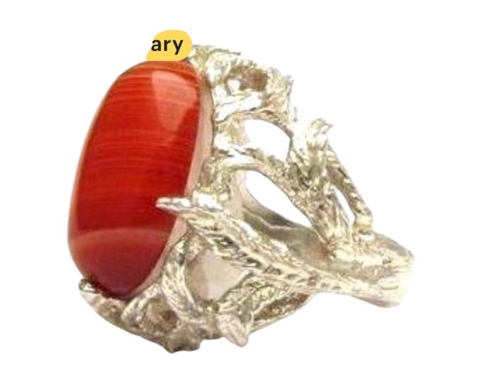 Sterling Silver Sardonyx Cabochon Ring: Custom Sized Gemstone