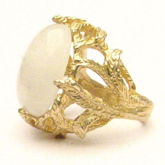 Handmade 14kt Gold Moonstone Claw Ring Great Gift Idea