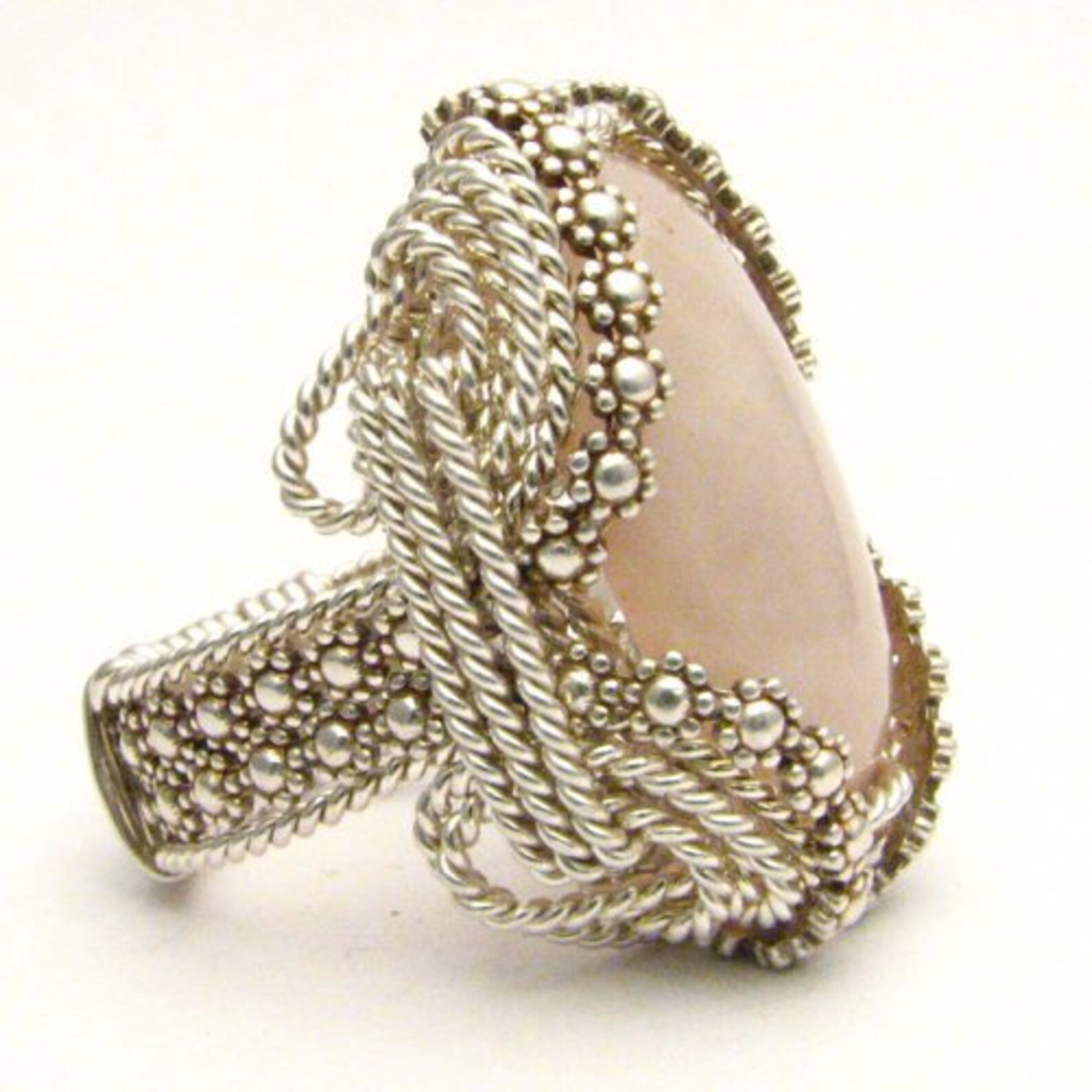Handmade Sterling Silver Berry Wire Wrap Rose Quartz Ring Etsy