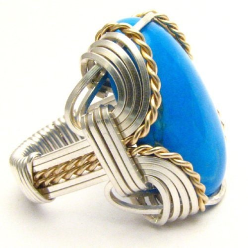 Turquoise Sterling Silver Ring (Design AC7) | GemPundit