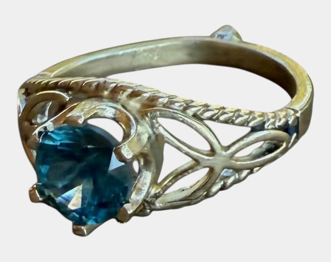 Handmade 14kt Gold Montana Sapphire Ring Crown Wedding Ring