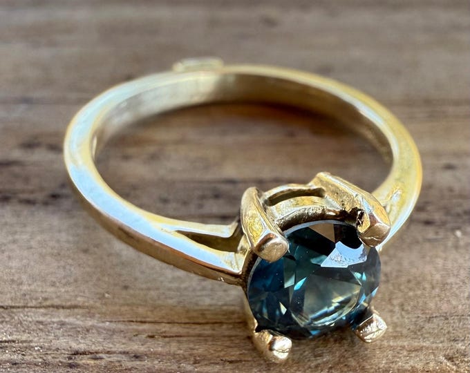 Handmade 14kt Gold Montana Sapphire Ring Engagement Ring
