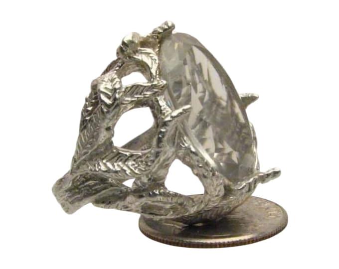 Clear Quartz Ring Sterling Silver 12.5ct Gemstone Handmade