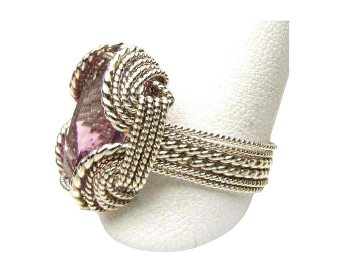Wire Wrapped Amethyst Ring: Sterling Silver February Birthstone