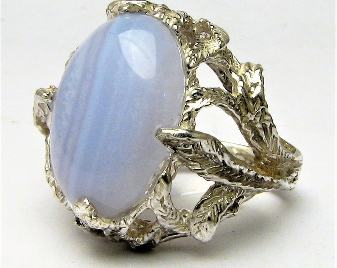 Handmade Sterling Silver Blue Lace Agate Ring