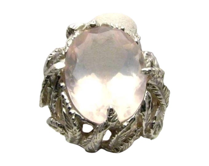 Rose Quartz Sterling Silver Ring: Handmade Gemstone Jewelry