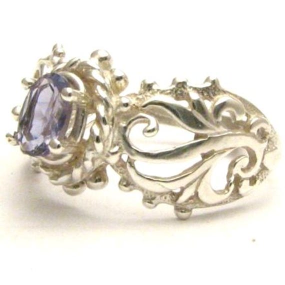 Handmade Sterling Silver Iolite Filigree Gemstone Ring Great Gift Idea