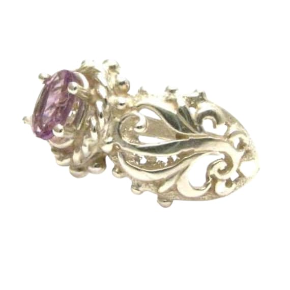 Beautiful handcrafted Light Purple Violet Amethyst Filigree Vine Solid Sterling Silver.  Custom Sized to fit you. gift Feb Birthstone
