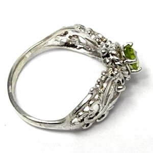 Handmade Sterling Silver Peridot Filigree Ring