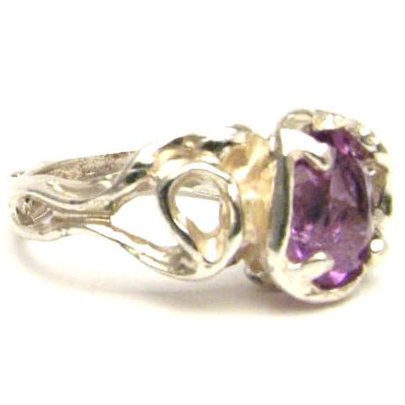 Amethyst Handmade Sterling Silver Gothic Amethyst Gemstone Ring