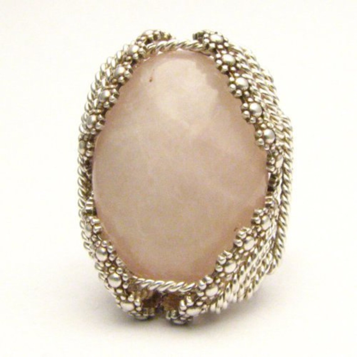 Handmade Sterling Silver Berry Wire Wrap Rose Quartz Ring Etsy
