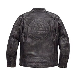 Harley Davidson Dauntless Convertible 2 en 1 Veste en cuir de vache véritable pour homme