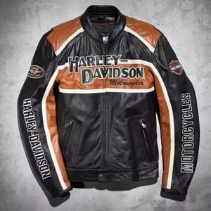 Harley Davidson classic cruiser Blouson moto motard en cuir véritable pour homme Blouson moto