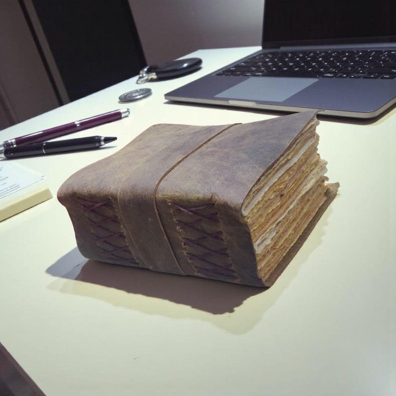400 Pages Rustic Brown Leather Journal Vintage Leather Notebook Blank ...