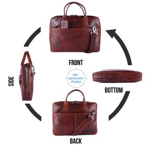 Premium Leather Laptop Bag 13”  Handmade Messenger Briefcase Custom Briefcase for Men Professional Business Bag Christmas Anniversary Gift