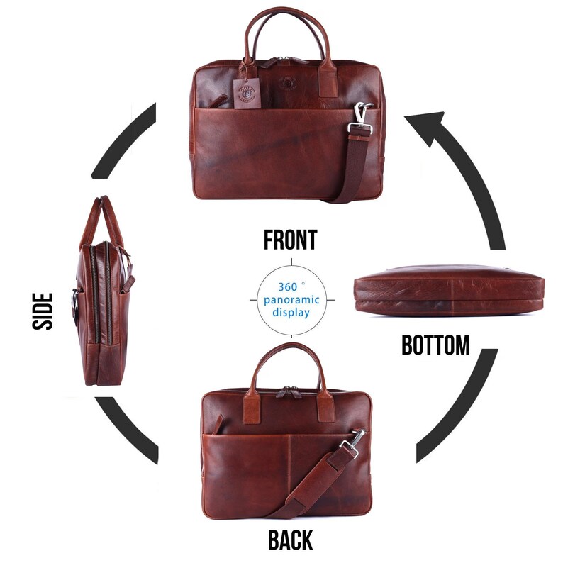 Premium Leather Laptop Bag 13”  Handmade Messenger Briefcase Custom Briefcase for Men Professional Business Bag Christmas Anniversary Gift