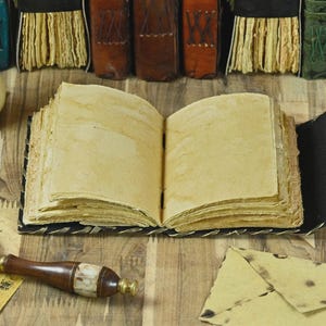 400 pages Tree of Life Grimoire Leather Journal for Women and Men, Spell Notebook book of shadows Handmade Deckle Edge Paper Diary With Lock