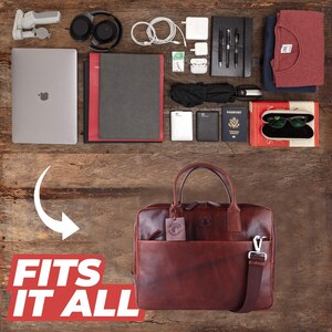 Premium Leather Laptop Bag 13”  Handmade Messenger Briefcase Custom Briefcase for Men Professional Business Bag Christmas Anniversary Gift