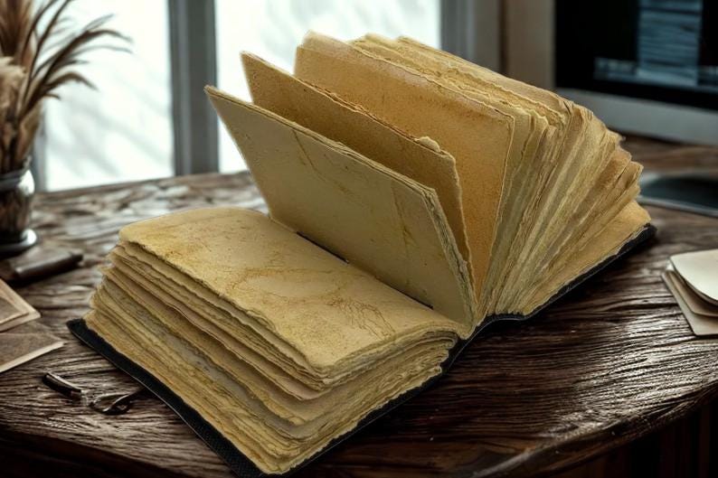 400 pages Leather Journal Gothic Notebook, Raven Leather Journal, Book of Shadows, Handmade Witchcraft Notebook, Celestial Gifts For Him Her