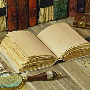 400 pages Tree of Life Grimoire Leather Journal for Women and Men, Spell Notebook book of shadows Handmade Deckle Edge Paper Diary With Lock