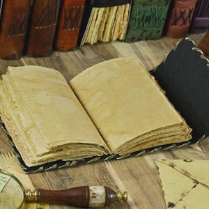 400 pages Tree of Life Grimoire Leather Journal for Women and Men, Spell Notebook book of shadows Handmade Deckle Edge Paper Diary With Lock