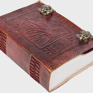 Extra Large 600 Pages Tree of Life Leather Journal Handmade Embossed with Blank Papers Personal Journal for Writing Vintage Leather Diary
