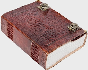 Embossed Tree of Life Leather Journal: 600 Pages, Vintage Style