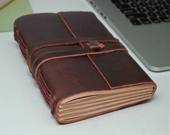 Personalized Leather Journal Vintage Brown Notebook Handmade Travel Diary & Sketchbook Soft Leather Bound Book Christmas Gift for Him or Her