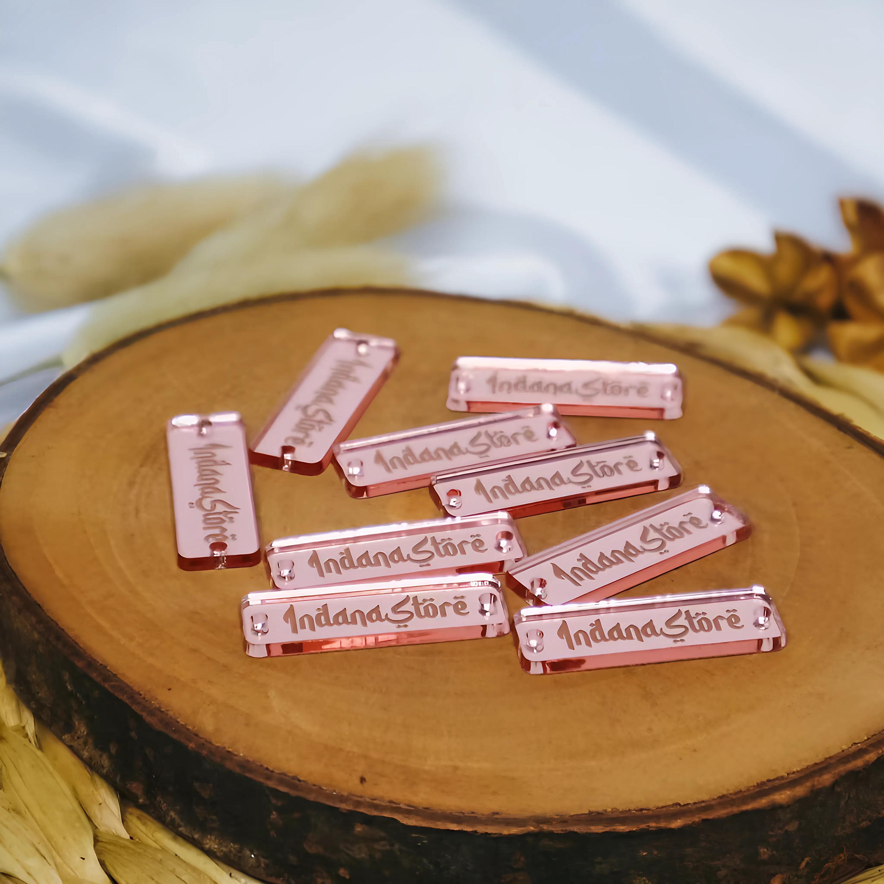 50pcs Custom Acrylic Labels for Clothing, Bags, Wedding Gifts & Branding | Personalized Laser Engraved Tags