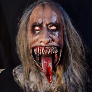 Hyperrealistische Zombie-Bösewicht-Maske für Halloween Horror Cosplay altes Mann-Latex-Gesicht mit Bart - Filmrequisite, gruseliges Kostüm | Mutanten Maske