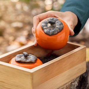 Mini bote portátil de cerámica para té de caqui / Frasco sellado para especias / Contenedor de té de 160 ml / Recipiente de cocina de viaje para café y condimentos