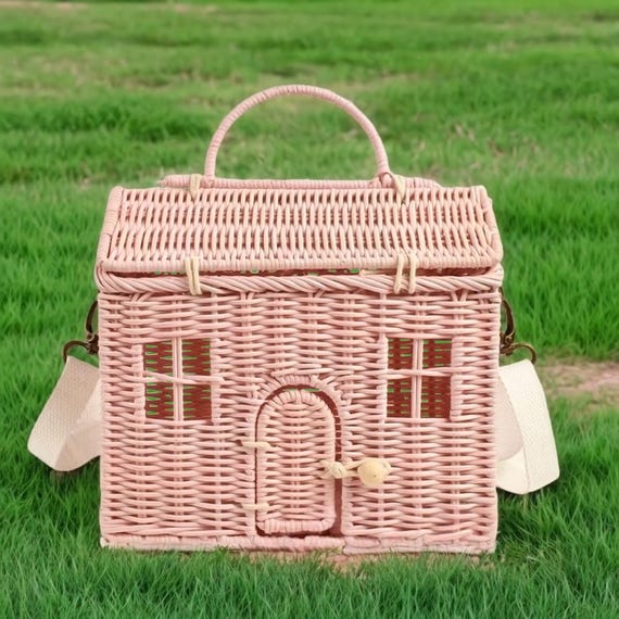 New Arrival Rattan Doll House Basket Bag For Kid Toy High Quality Wicker Basket