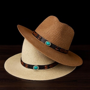 Boho Straw Cowboy Hat: Shells, Beads, Western Style