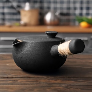 Japanese Style Ceramic Teapot with Side Handle, 500ml Capacity, Handmade Rough Pottery Tea Pot, Perfect for Kung Fu Tea Sets Unique Teapot