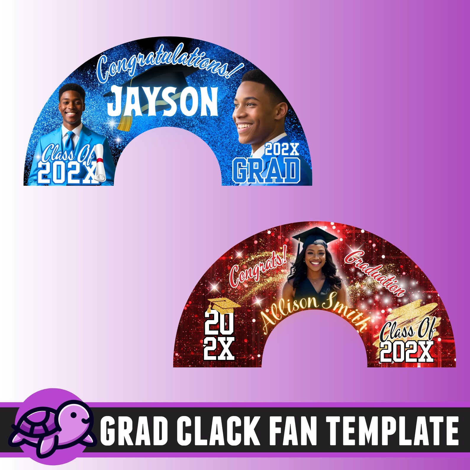 Graduation Clacking Fan Graduation Clack Fan Templates: Editable Canva Bundle (digital Download ...