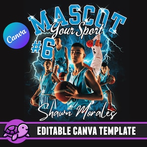 Mascot Shirt Editable Canva Template, Custom Homecomig and School Design, Photo Collage Shirt, PNG, 90s Retro T Shirt PNG, Face Shirt Design