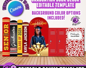 Abschlussbuch Dekor Vorlage: Bearbeitbarer Canva Party Banner (Digitaler Download)