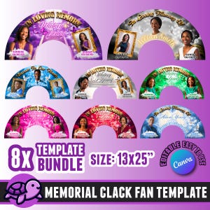 Memorial Clack Fan Templates: Editable Canva Bundle (Digital Download)
