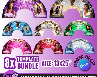 Memorial Clack Fan Templates: Editable Canva Bundle (Digital Download)