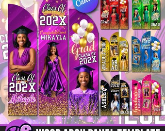 Modelo de fundo de formatura roxo: design editável do Canva (download digital)