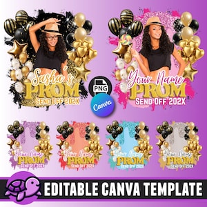 Prom Send Off T-shirt Template, Editable in Canva, Graduation Party Design, PNG Sublimation, 2025 Prom Shirt Design, DTF or DTG