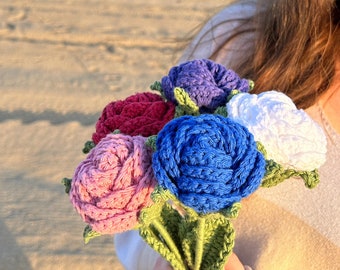 Handmade Crochet Rose: Everlasting Flower Bouquet