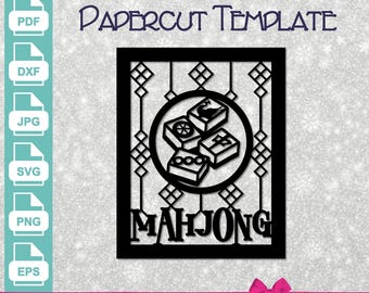 Szablon Mahjong SVG – plik z projektem wycinanki laserowej