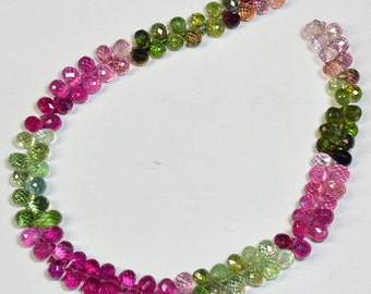 7 St Turmaline Faceted Drop 5x3mm.-Strand 20cm