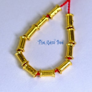 2.8mmx4.8mm 18k Solid Yellow Gold Fancy Bamboo Tube Spacer Beads Quantity: (2) or (10)