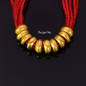 4.2mm 18k Solid Yellow Gold Handmade Matte Loop Ring Spacer Jump Ring Finding Bead Large 2.8mm Hole